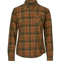 Seeland Skye Flanellskjorte Dame Grizzly Brown/Terracotta Check, XXL