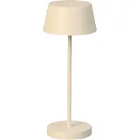 FH Lighting LED-batteridrevet bordlampe Sienna Pro sandbeige, 24 cm, metall IP54