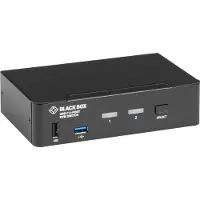 Black Box USB-C 4K KVM Switch, 2-Port - KVM-svitsj - 2 lokalbrukere - stasjonær - TAA-samsvar
