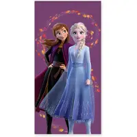 Frost håndkle - 70x140 cm - 100% bomull - Mykt badehåndkle med Anna og Elsa
