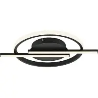 JUST LIGHT . Korsa LED-taklampe, svart, Ø31 cm, dimbar