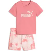 Puma Essentials Tie-dye Tee and Shorts Set Toddlers, Age, Wild Pink, 2-3Y