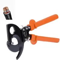 Vevor Skrallekabelkutter, fjærstålblad med PVC-belagte håndtak, hurtigutløserknapp, kraftig skrallekabelkutter for kutting av kobber- og aluminiumskabler opptil 800 MCM / 400 mm²