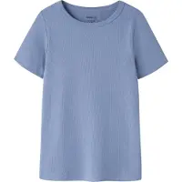 Name it T-skjorte - Rib - Noos - NkfNakal - Purple Inntrykk - - 7-8 år (122-128) - T-skjorte
