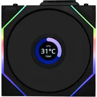 Lian Li UNI FAN TL Wireless LCD Reverse - Kabinettvifte - 120mm - Svart med RGB LED-lys - 33 dBA