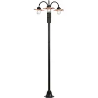 QAZQA Moderne utendørslampe svart med kobber 235 cm 3 lys IP44 - Kansas