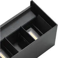 LINDBY utendørs LED-vegglampe Nivar, kantet, svart, 20 cm, IP54