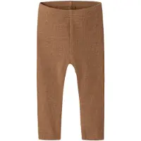 Name it Leggings - Rib - NbnKab - Ristet Coconut/Melange - - 50 - Leggings