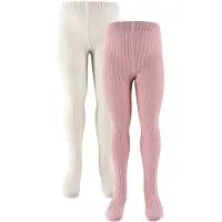 Minymo Strømpebukser - 2-pack - Rib - Ash Rose - - 80/86 - Strømpebukser