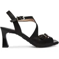 Hispanitas for woman. HV264814 Sandals Pink black (36), Leather, 5 to 8 cm, Buckle, Casual