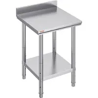 Vevor 24 x 24 x 35 tommers arbeidsbord i rustfritt stål, kommersielt arbeidsbord for matlaging, kraftig arbeidsbord for matlaging, arbeidsbord i metall med justerbar høyde for restauranter, hjem og ho