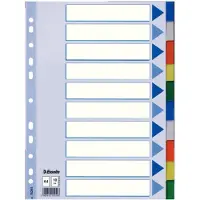 Esselte Skilleblad PP A4 10-delt Flerf.