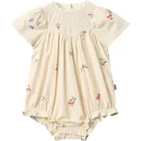 Wheat Romper Margit Ivory Embroidery Flowers (86 / 1,5 år)