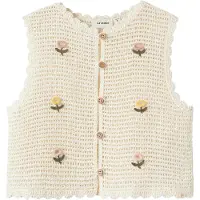 Lil´ Atelier Lil' Atelier Vest - Strikk - NmfFlora - Coconut Melk - - 5 år (110) - Vest