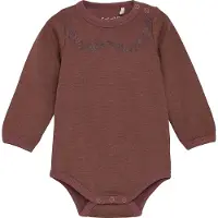 CeLaVi Body I/e - Ull/Viskose - Brun m. Trykk - - 60 - Langermet Body
