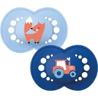 Mam Smokker - Original - 2-pack - 16–36 Md. - Lyseblå/Mørkeblå m - - OneSize - Smokk