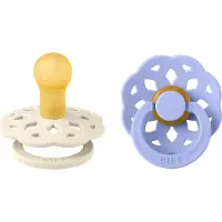 BIBS Böhmen Smokker - Str. 1 - Rund - 2-pack - Ivory/Hush - - 0-6 md - Smokk