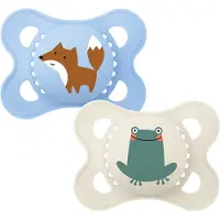Mam Smokker - Original - 2-pack - 0-6 Md. - Lyseblå/Krem m. Tryk - - OneSize - Smokk