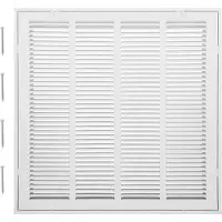 Vevor returluftfilterrist, passer til kanalåpning B20 x H20 tommer, filter ikke inkludert, deksel til returluftventil for vegg, pulverlakkert stål returluftrist avtakbar front/dør for 1 tomme filtre