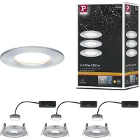 Paulmann sett med 3 LED-spotter Slim Coin, dimbar, aluminium