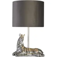 Searchlight Zebra bordlampe, svart/sølv, kunstharpiks, 26 cm, E27