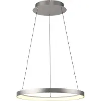 Paul Neuhaus LED-hengelampe Hoop, aluminiumsfarget, Ø 57 cm, dimbar