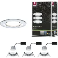 Paulmann 934.99, Innsunket spotlight, 3 ampuller, LED, 2700 K, 460 lm, Kromfarget