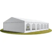TOOLPORT 8x12 m partytelt, PVC-presenning, hvit, med bunnramme