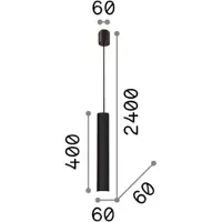 Ideal Lux hengelampe, messingfarget, Ø 6 cm, metall