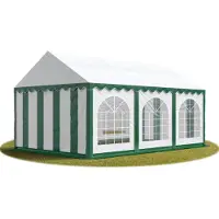 Sonstiges 4x6 m partytelt, PVC-presenning, grønn-hvit, med bunnramme