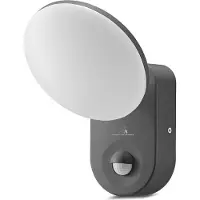 Macleans Sieninis šviestuvas LED lempa su PIR jutikliu , sieninė, su PIR jutikliu, PC + ALU, 15W, 1100lm, IP65, Neutral Baltas 4000K, pilka, MCE367