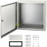 Vevor NEMA stålskap, 50x50x15 cm NEMA 4X stål koblingsboks, IP66 vanntett og støvtett, utendørs/innendørs elektrisk koblingsboks, med monteringsplate