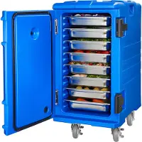 Vevor Isolert Matpanneholder, 127 Qt Varmeboks for Catering, Matboksholder med Doble Spenner, Frontmatet Matvarmer med Håndtak, Endemater med Hjul for Restaurant, Kantine