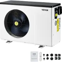 Vevor elektrisk bassengvarmepumpe, 2,51–11,38 kW oppvarmingskapasitet, energisparende bassengvarmere med variabel frekvens for 25–50 m³ over bakken, oppvarming og kjøling av bassengvannsbereder AC220–