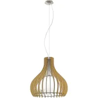 Eglo Tindori - Taklampe - 1 sokkel - E27 - hvit, lønn, satin-nikkel