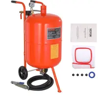 Vevor 75,7 l sandblåser 60–110 PSI høytrykks sandblåser med 4 dyser