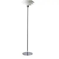 Dyberg Larsen DL31 gulvlampe glass-skjerm krom