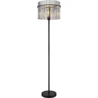 Globo Gorley gulvlampe, høyde 152 cm, røykgrå, glass/metall