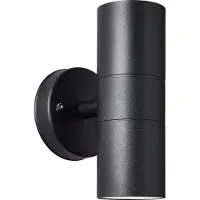 Brilliant Utendørs vegglampe Jandy opp/ned, svart, metall, glass, GU10