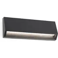 Faro Kantet utendørs LED-vegglampe Must, bredde 21,7 cm