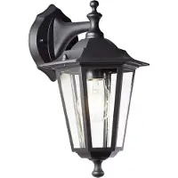 Brilliant Carleen utendørs vegglampe, pendel, svart, metall, glass