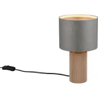 TRIO Canio bordlampe, høyde 29 cm, grå/brun, papp, 1 x E14