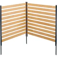 Vevor Tregjerde, 91 cm B x 102 cm L, 2-panels lamellgjerde for klimaanlegg, bassenginnhegning med metallstenger, enkel DIY-installasjon, utendørs søppelbøtteskjuler for hagedekorasjon