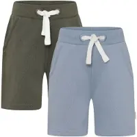 Minymo Shorts - 2-pack - Blå/Grønn - - 5 år (110) - Shorts