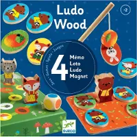 Djeco Spill - 4-I-1 - Ludo Wood - - OneSize - Spill