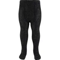 Condor Strømpebukser - Viskose - Rib - Svart m. Glitter - - 7-8 år (122-128) - Strømpebukser