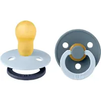 BIBS Colour Smokker - Str. 3 - 2-pack - Rund - Baby Blue Petrol - - 18+md - Smokk