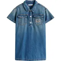 Tommy Hilfiger Dongerikjole - Island Blue - - 7 år (122) - Kjole