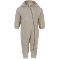 Mikk-Line Vårdress m. Hette - Ull - Melange Offwhite - - 74 - Vårdress
