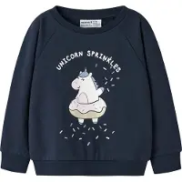 Name it Collegegenser - NmfVenus - Navy Blazer/Unicorn Strøssel - - 2 år (92) - Collegegenser